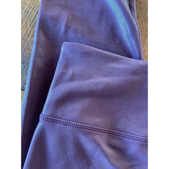 Womens Zyia Active Purple Metallic Soft‎ Cropped Workout Leggings Size 12 - Picture 9 of 9